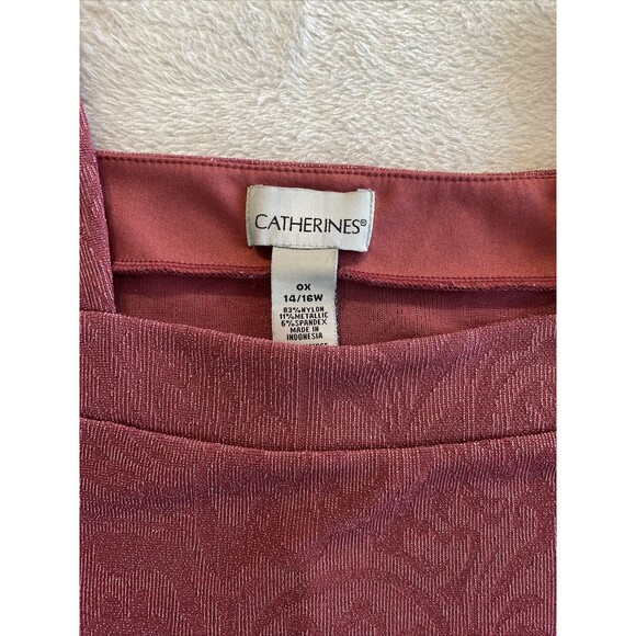 Catherines Shirt Women's 0X  14/16W Blouse Cold Shoulder Top Pink Metal - Picture 2 of 9